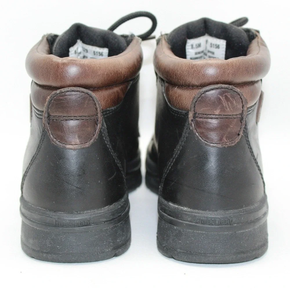 Timberland Mens Euro‎ Black Leather Hiking Shell Toe Boots 12329 8.5M Brown NWOB